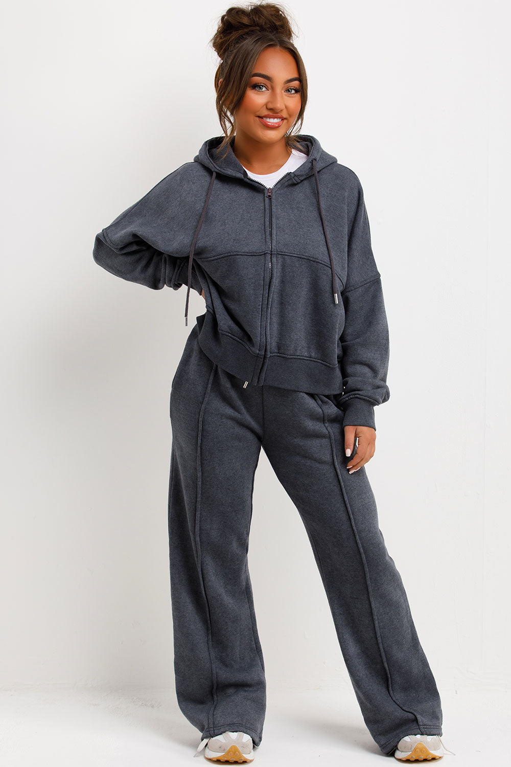 Hooded Bomber Sweatshirt with Zip Joggers Lounge | Xtralitty