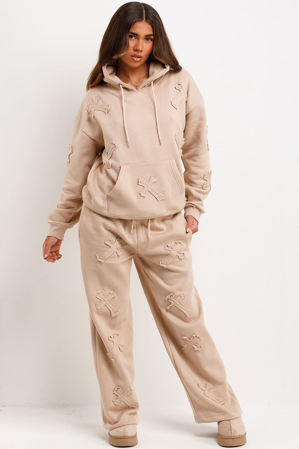 Cross Patch Hoodie and Joggers Tracksuit Lounge | Xtralitty