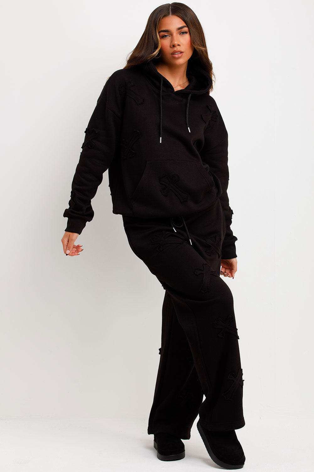 Cross Patch Hoodie and Joggers Tracksuit Lounge | Xtralitty