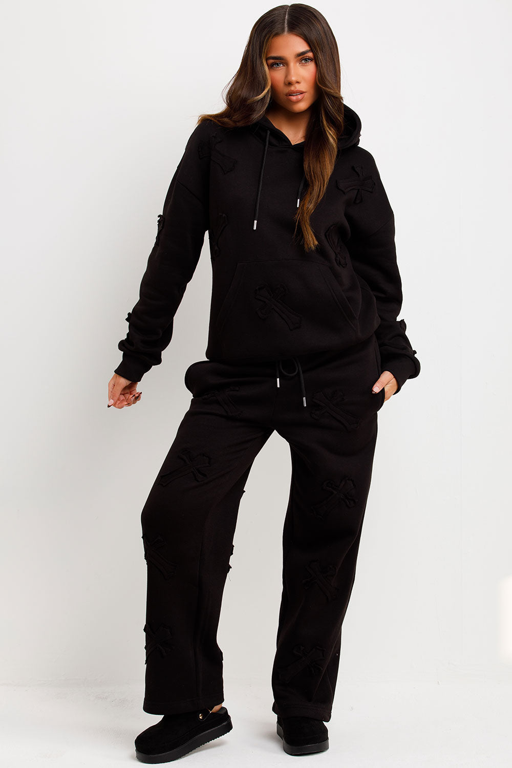 Cross Patch Hoodie and Joggers Tracksuit Lounge | Xtralitty