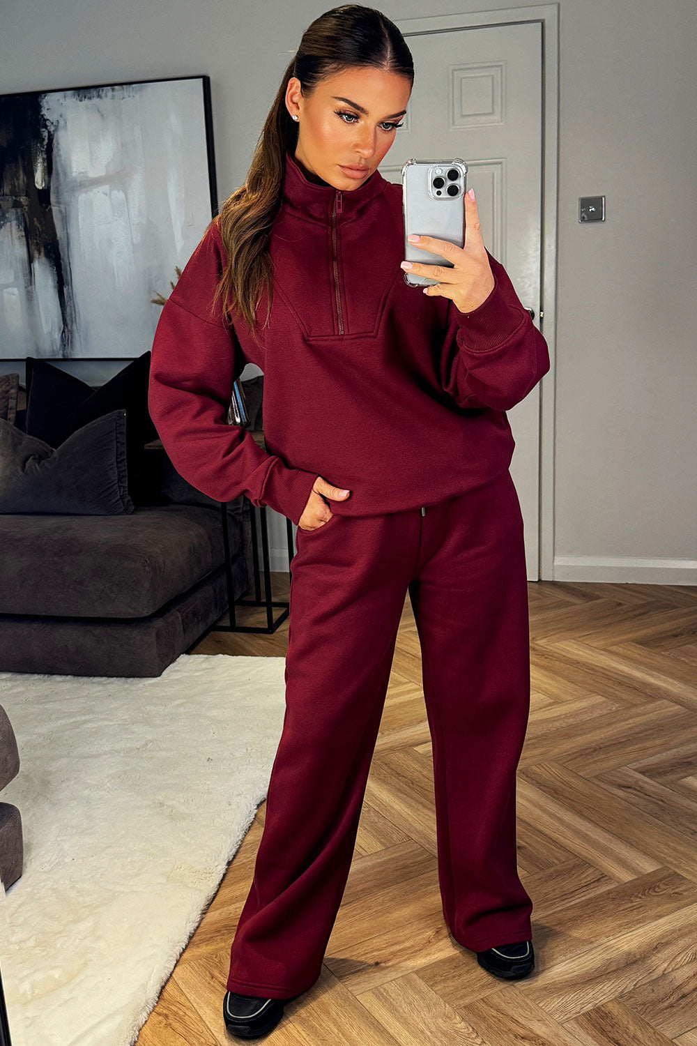 Half Zip Sweatshirt and Joggers Loungewear Set B | Xtralitty