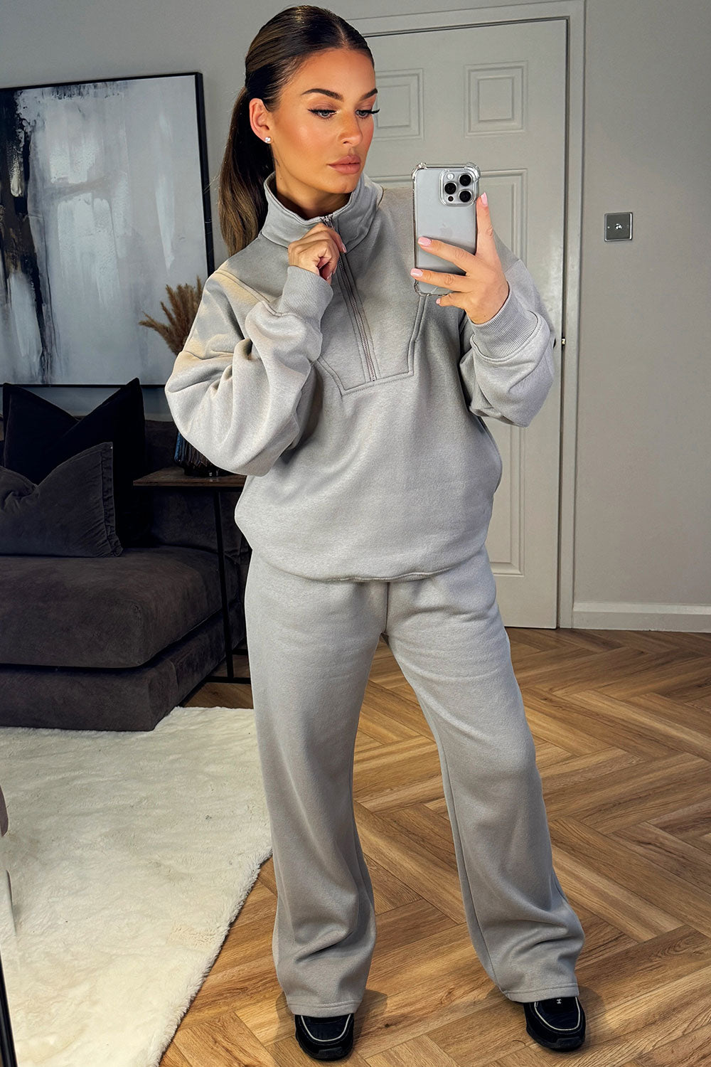 Half Zip Sweatshirt and Joggers Loungewear Set D | Xtralitty