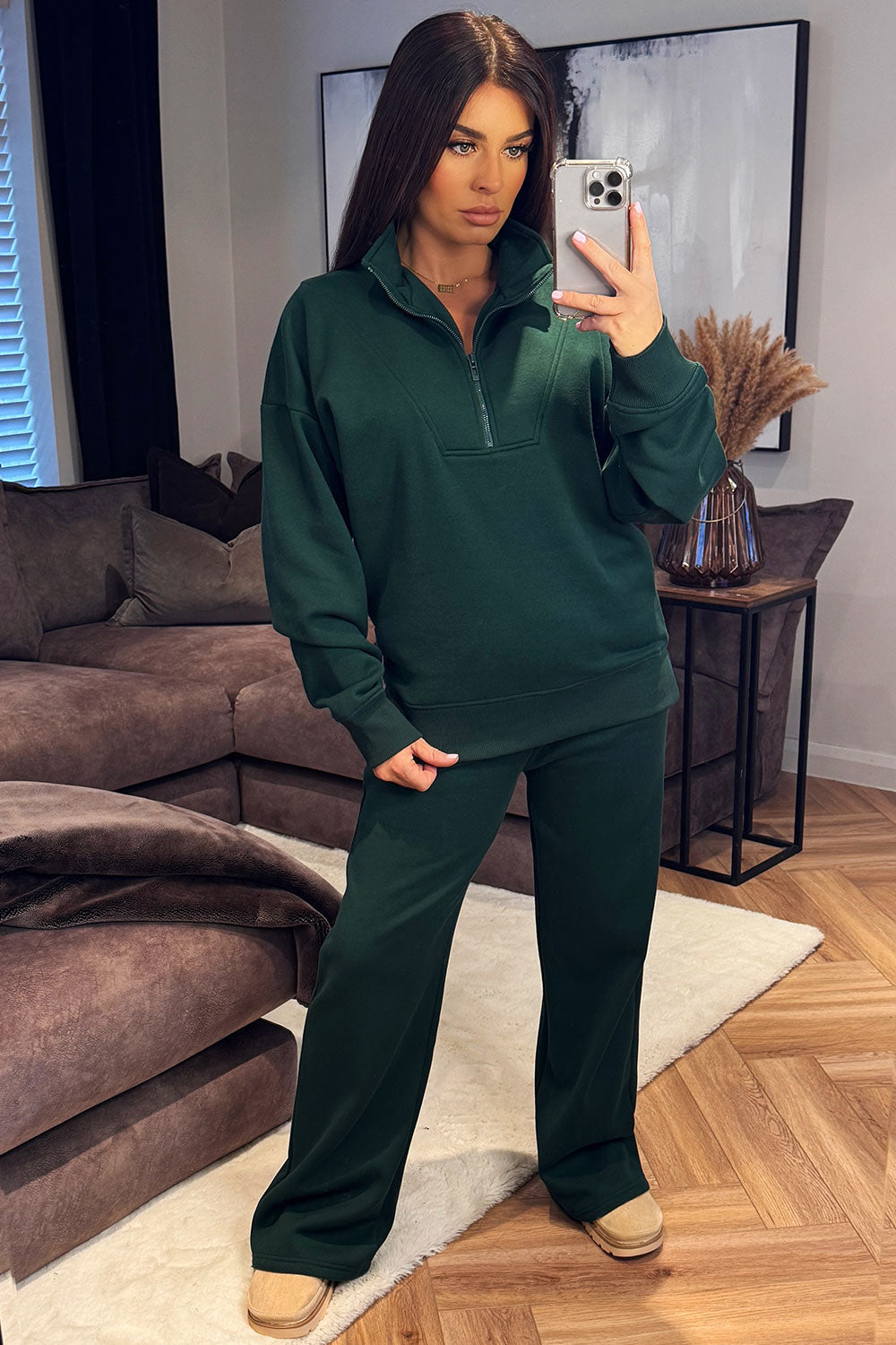 Half Zip Sweatshirt and Joggers Loungewear Set F | Xtralitty