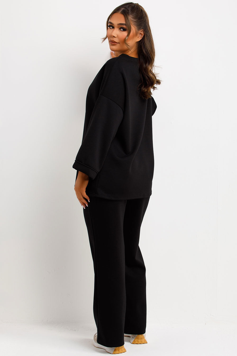 Oversized Top and Straight Leg Seam Detail Trous | Xtralitty