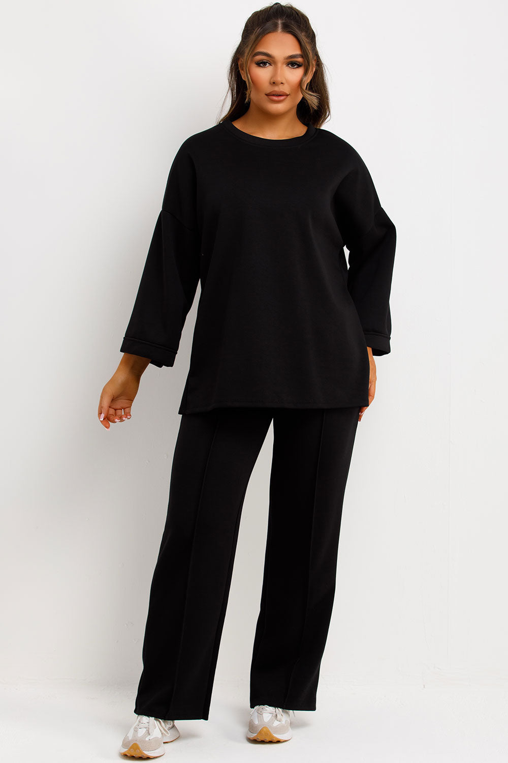 Oversized Top and Straight Leg Seam Detail Trous | Xtralitty