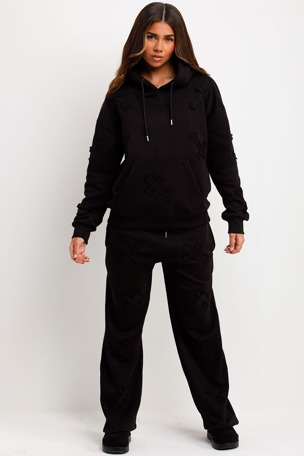 Cross Patch Hoodie and Joggers Tracksuit Lounge | Xtralitty