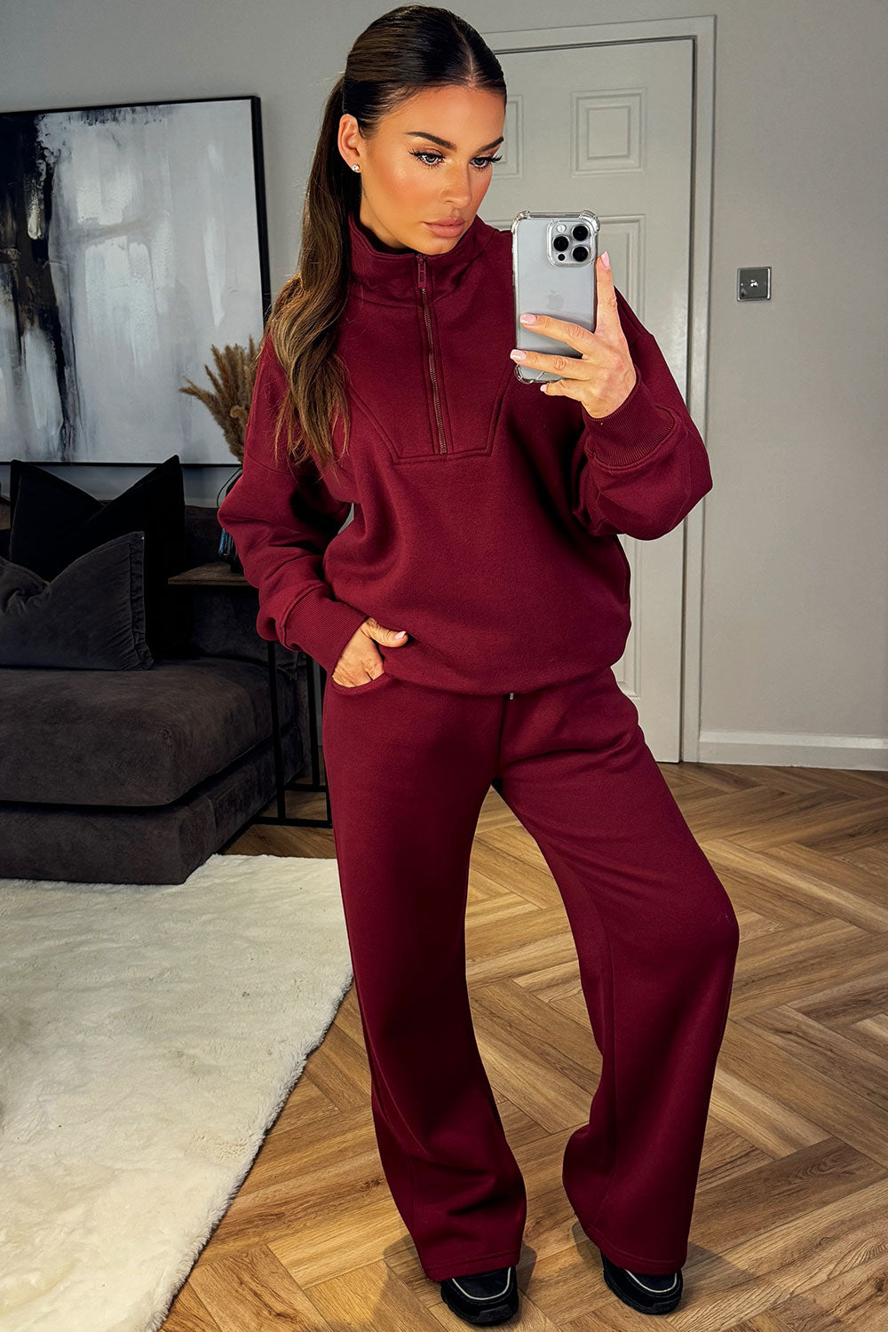 Half Zip Sweatshirt and Joggers Loungewear Set B | Xtralitty