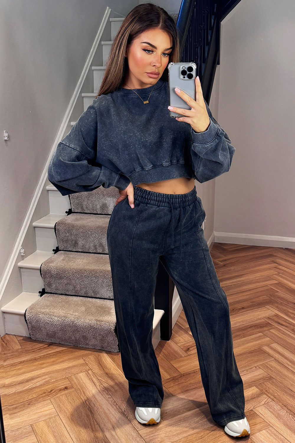 Crop Jumper and Joggers Tracksuit Lounge Set Aci | Xtralitty