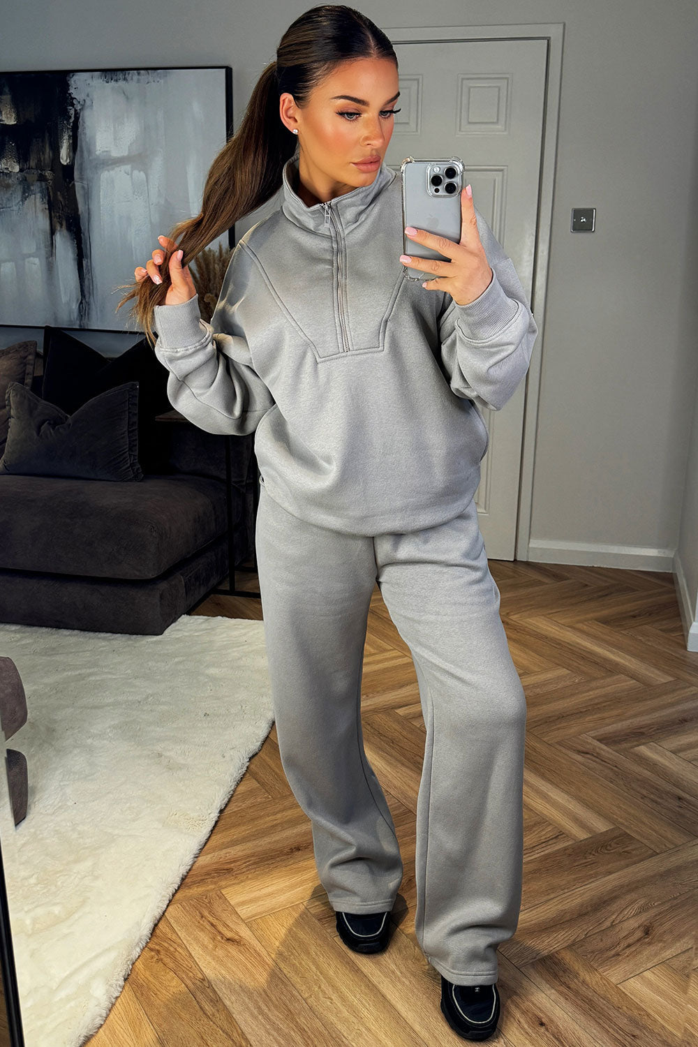 Half Zip Sweatshirt and Joggers Loungewear Set D | Xtralitty