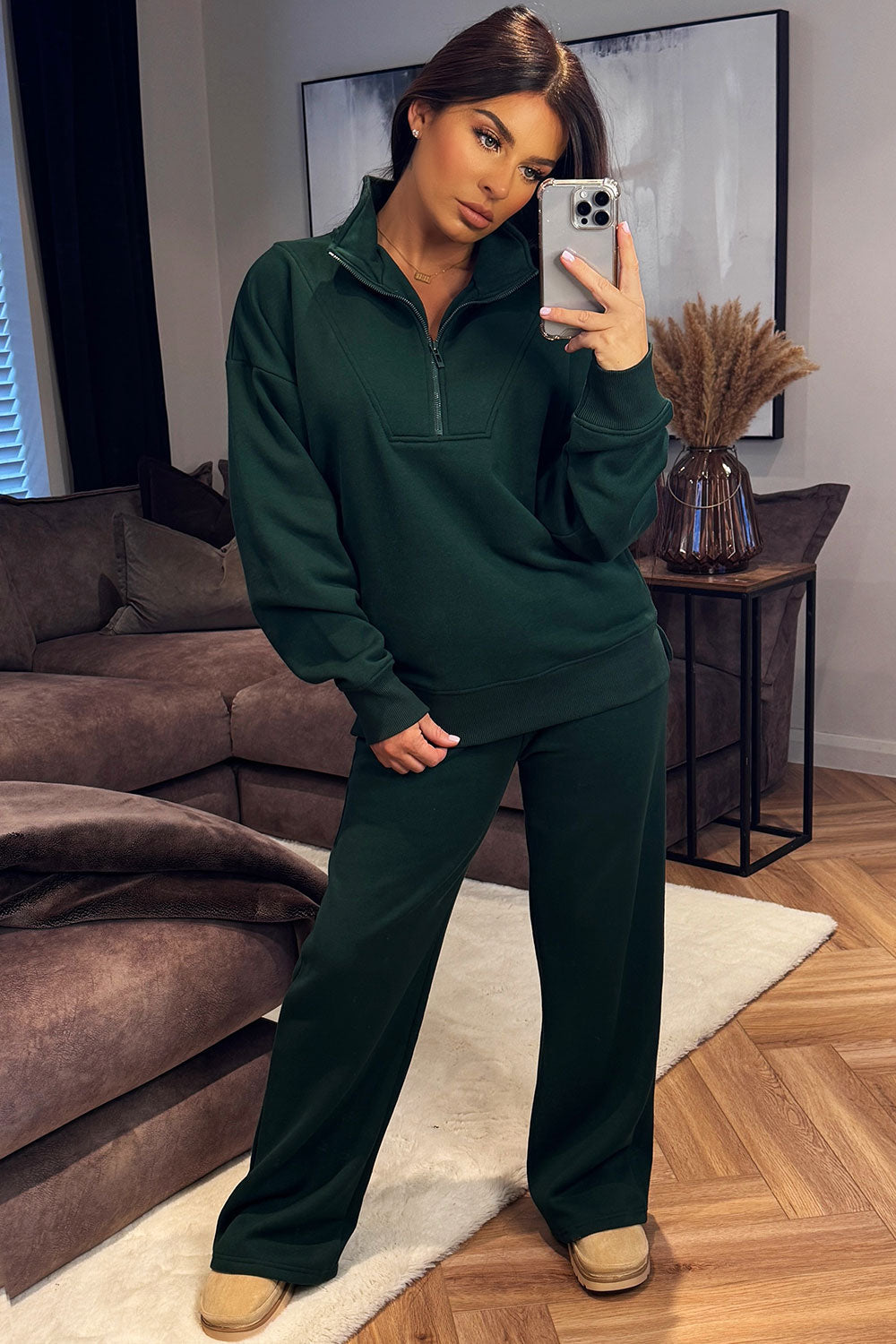 Half Zip Sweatshirt and Joggers Loungewear Set F | Xtralitty
