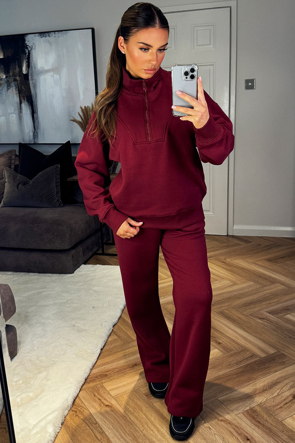 Half Zip Sweatshirt and Joggers Loungewear Set B | Xtralitty