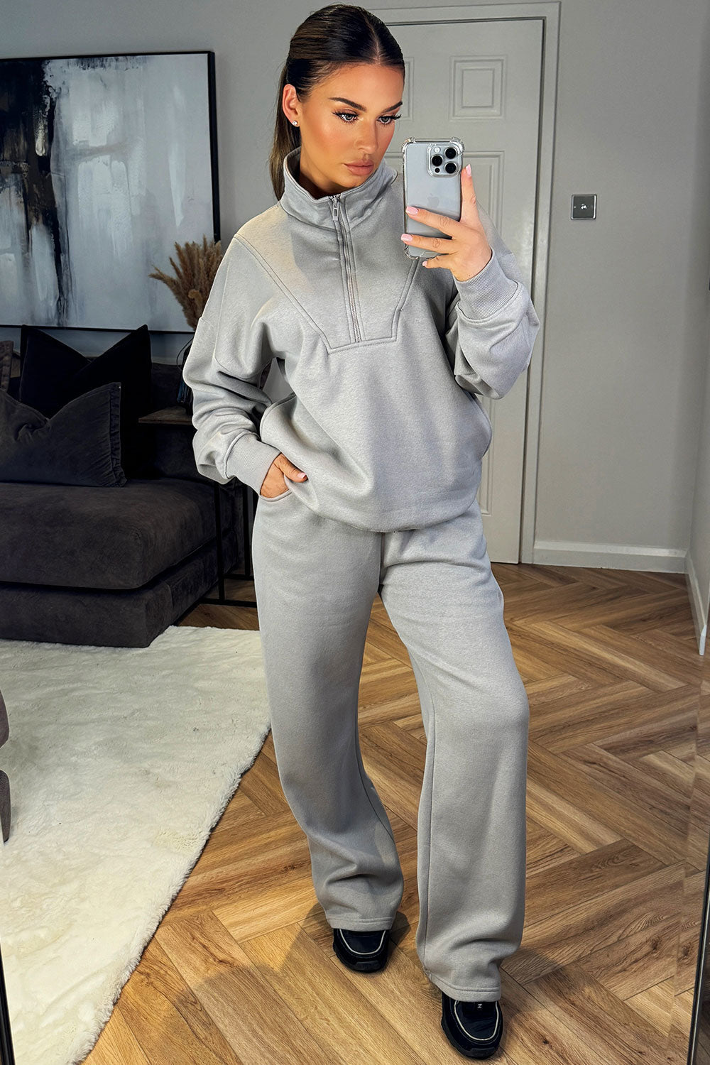 Half Zip Sweatshirt and Joggers Loungewear Set D | Xtralitty