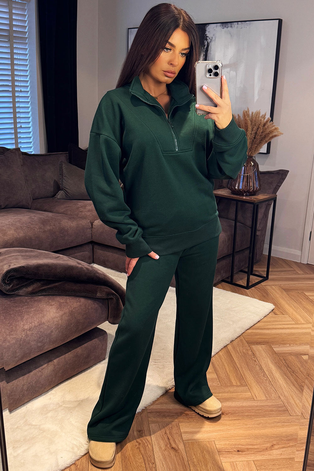 Half Zip Sweatshirt and Joggers Loungewear Set F | Xtralitty