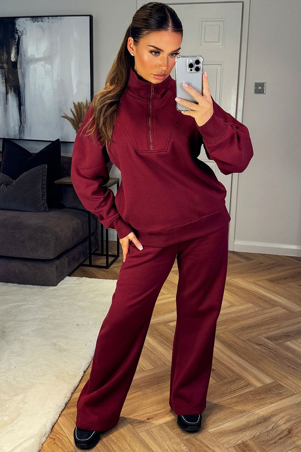 Half Zip Sweatshirt and Joggers Loungewear Set B | Xtralitty
