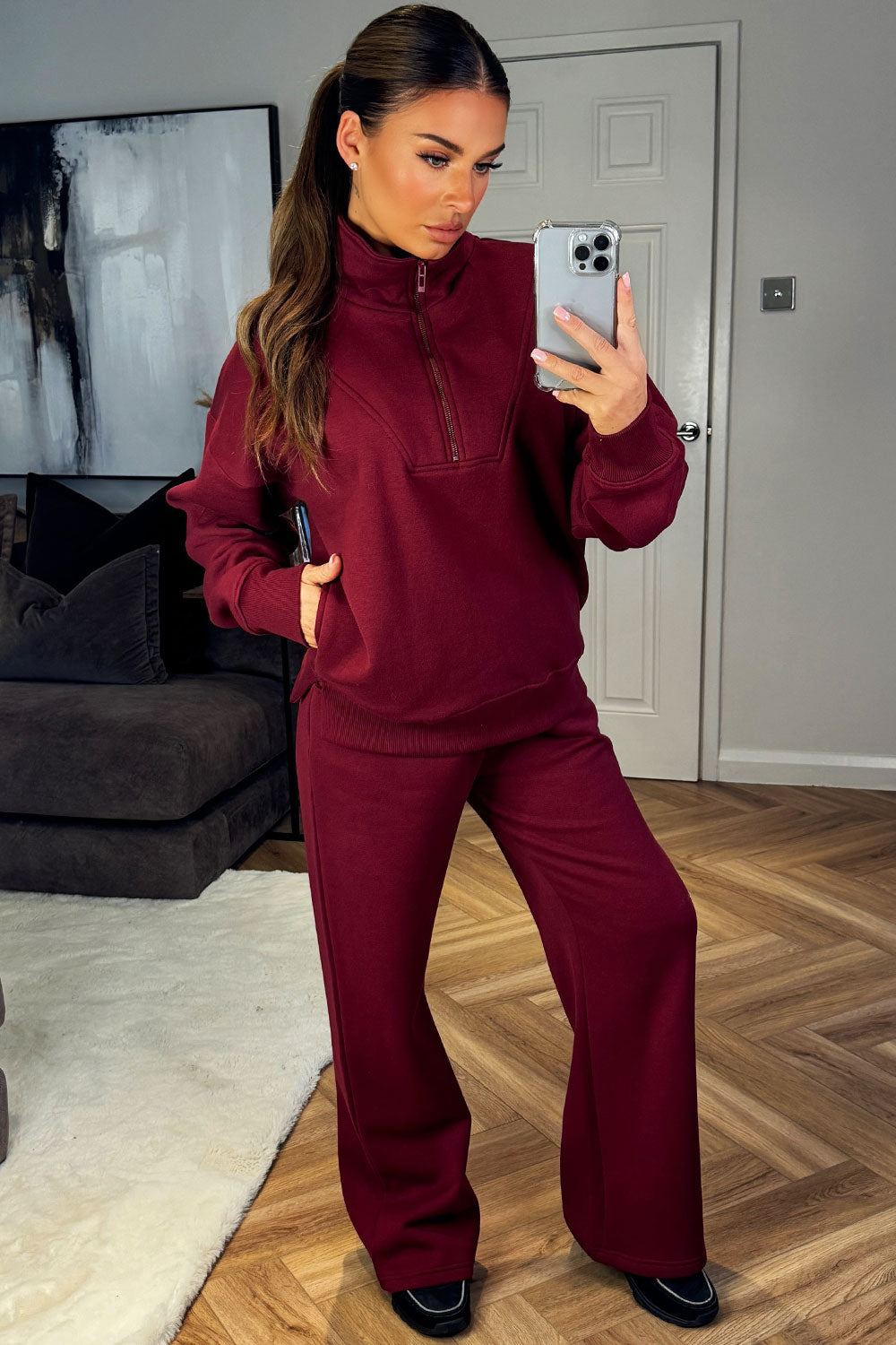 Half Zip Sweatshirt and Joggers Loungewear Set B | Xtralitty