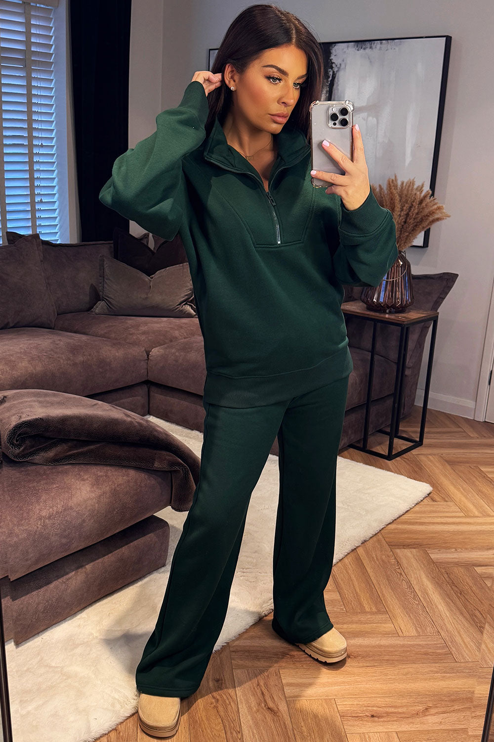 Half Zip Sweatshirt and Joggers Loungewear Set F | Xtralitty
