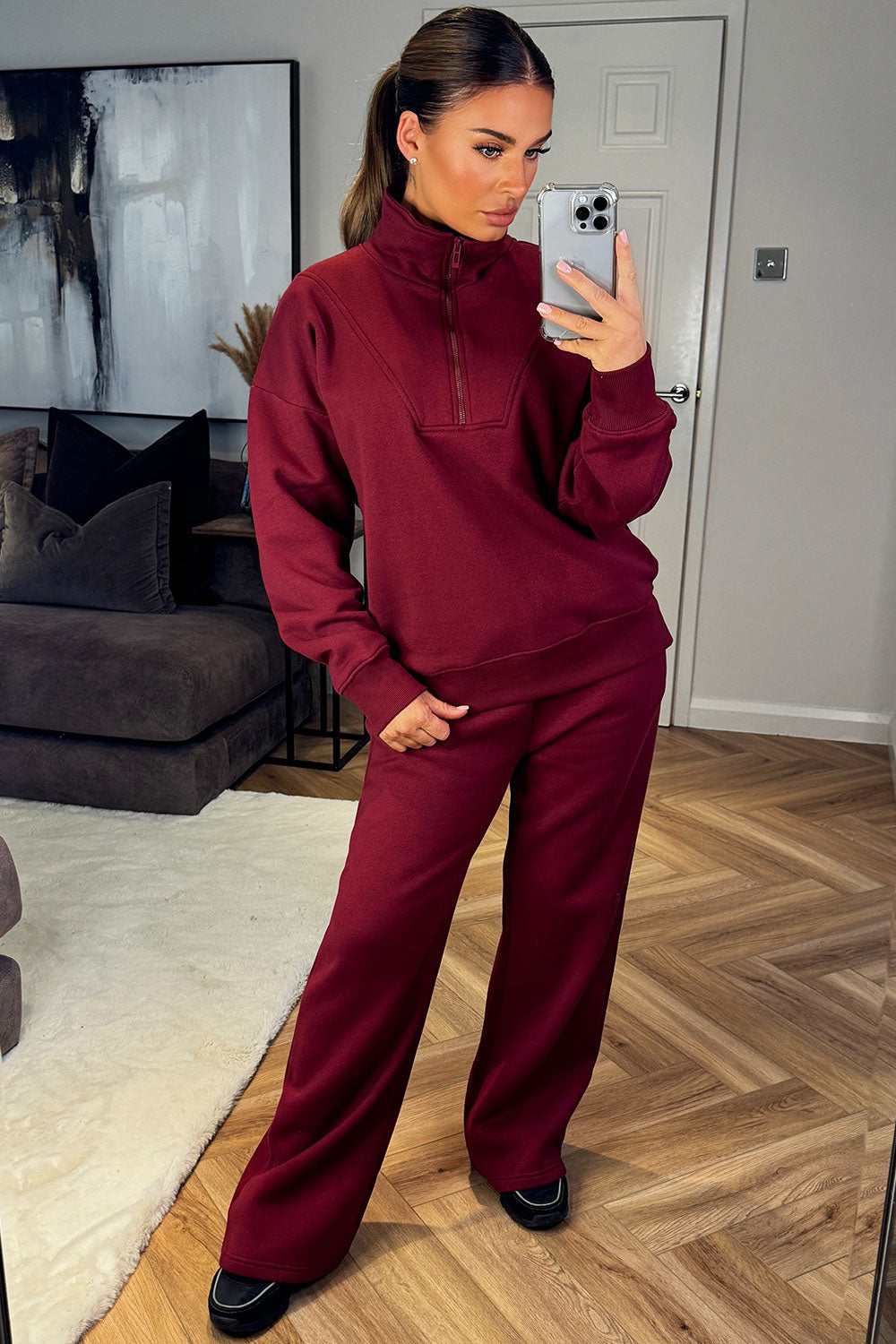 Half Zip Sweatshirt and Joggers Loungewear Set B | Xtralitty