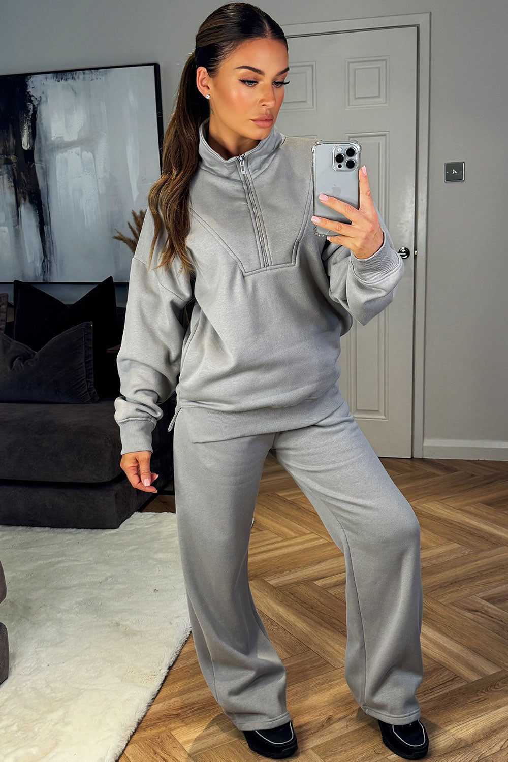 Half Zip Sweatshirt and Joggers Loungewear Set D | Xtralitty