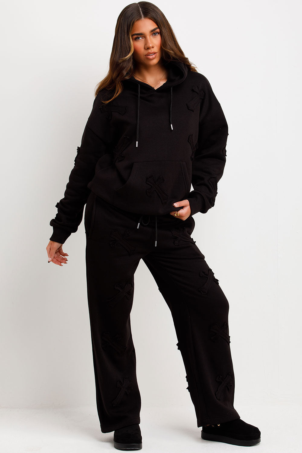 Cross Patch Hoodie and Joggers Tracksuit Lounge | Xtralitty