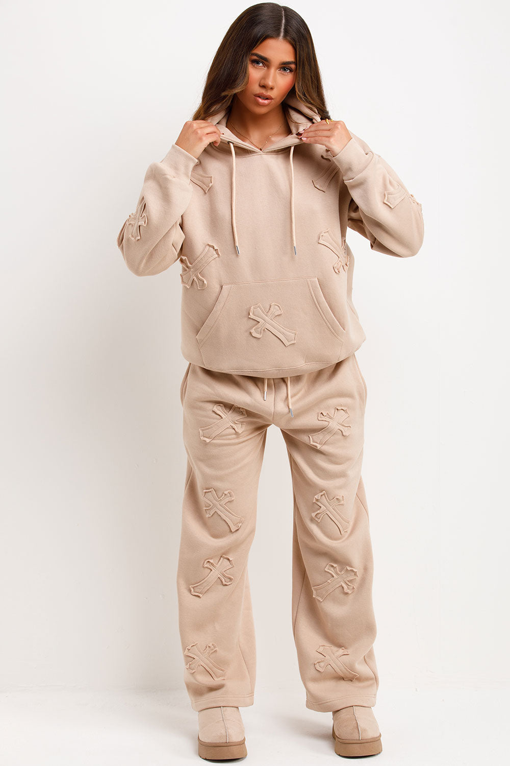 Cross Patch Hoodie and Joggers Tracksuit Lounge | Xtralitty