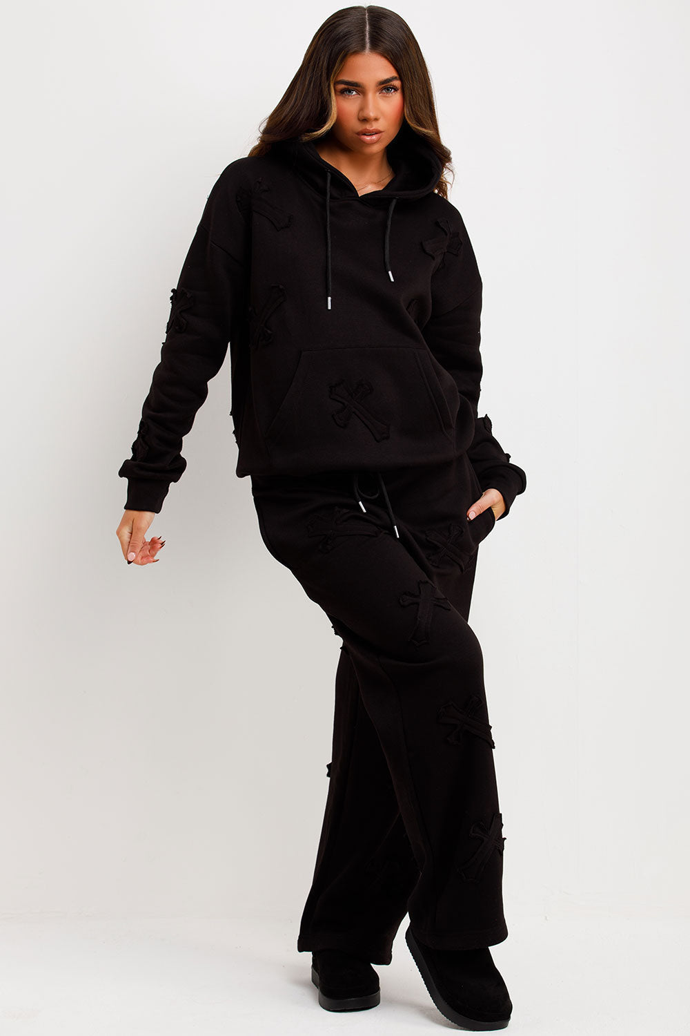 Cross Patch Hoodie and Joggers Tracksuit Lounge | Xtralitty