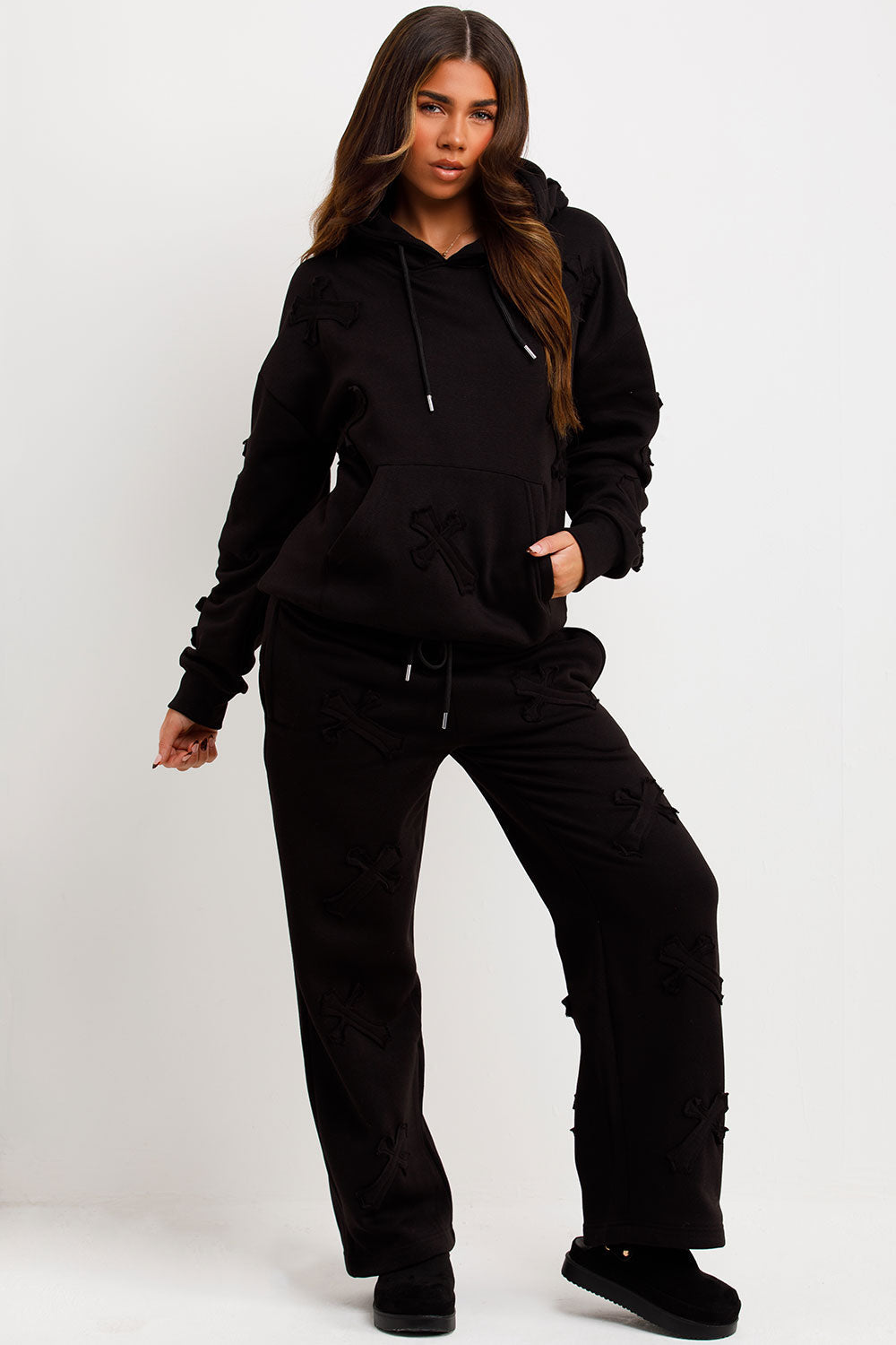 Cross Patch Hoodie and Joggers Tracksuit Lounge | Xtralitty
