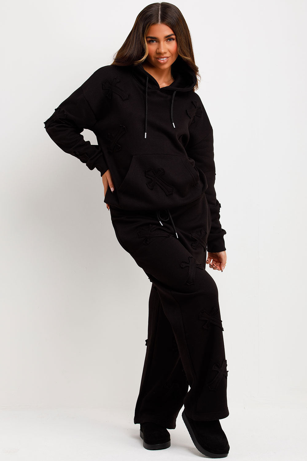 Cross Patch Hoodie and Joggers Tracksuit Lounge | Xtralitty