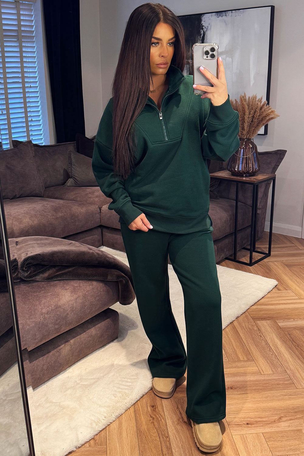 Half Zip Sweatshirt and Joggers Loungewear Set F | Xtralitty
