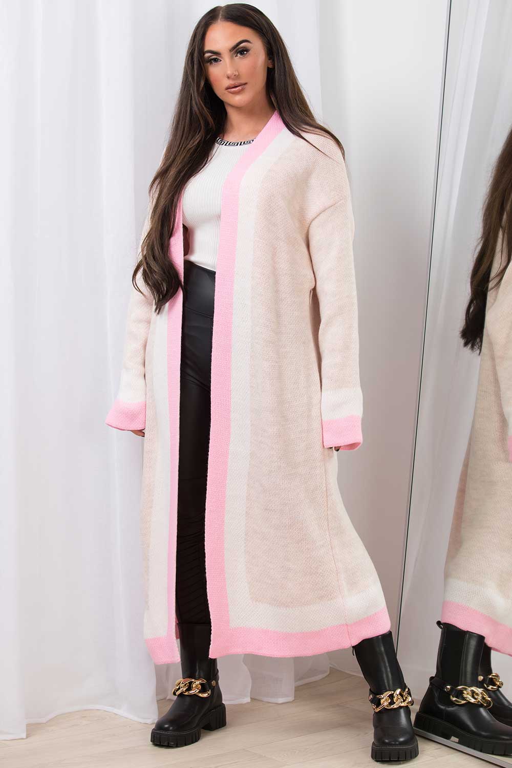 Stripe Maxi Cardigan Stone | Xtralitty