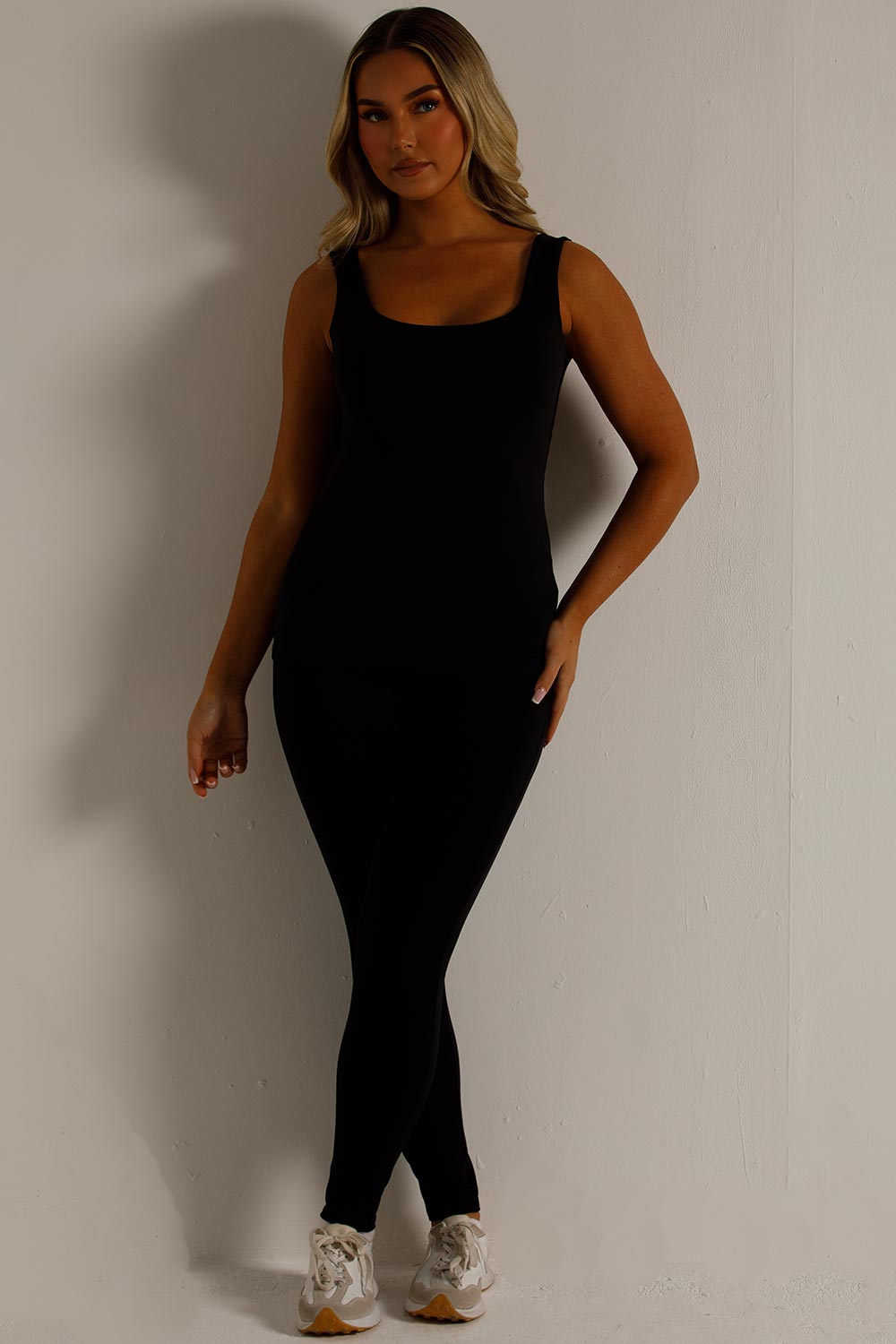 Sculpt Leggings and Top Two Piece Set Black | Xtralitty