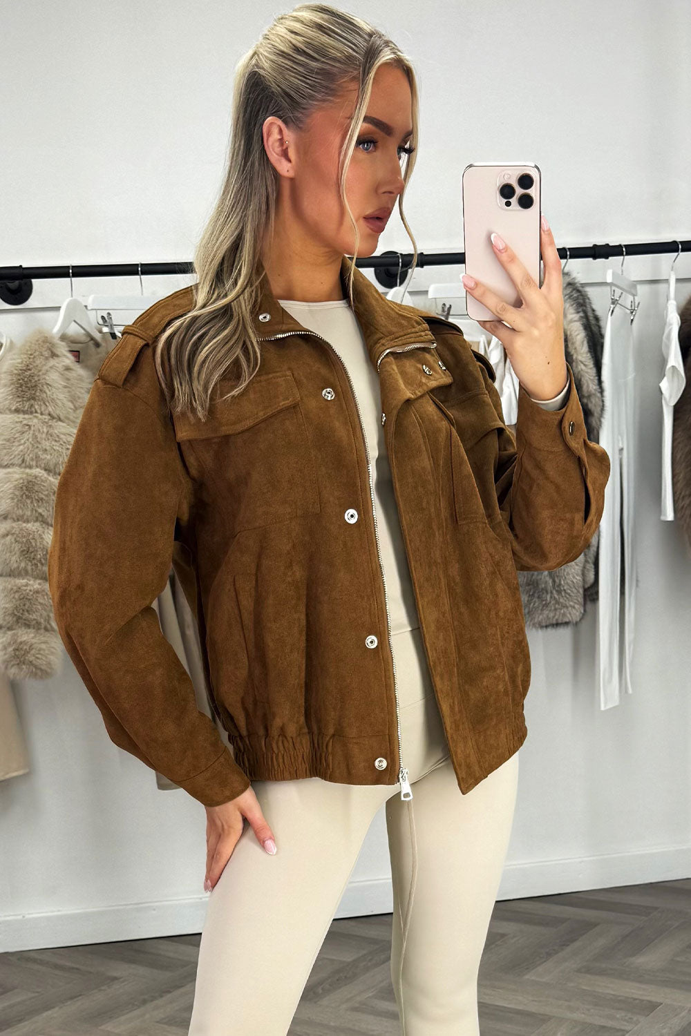 Faux Suede Jacket Tan | Xtralitty