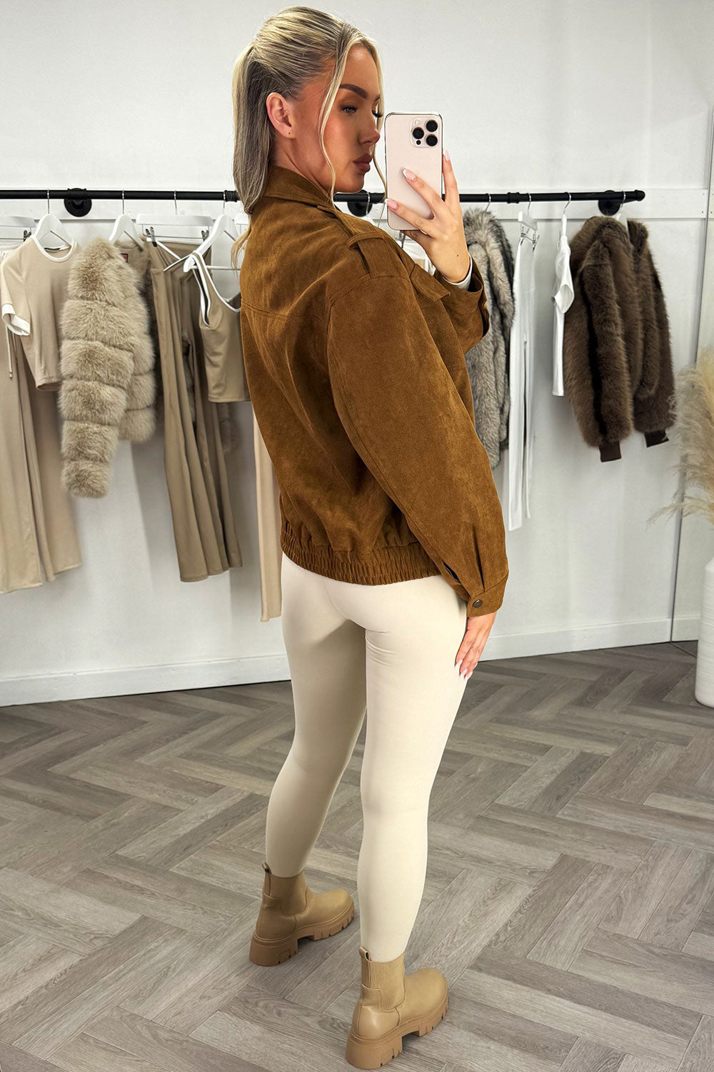 Faux Suede Jacket Tan | Xtralitty