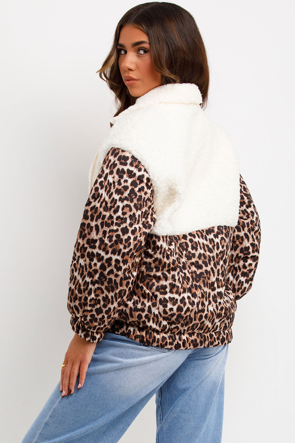 Teddybear Jacket with Quilted Leopard Print Deta | Xtralitty