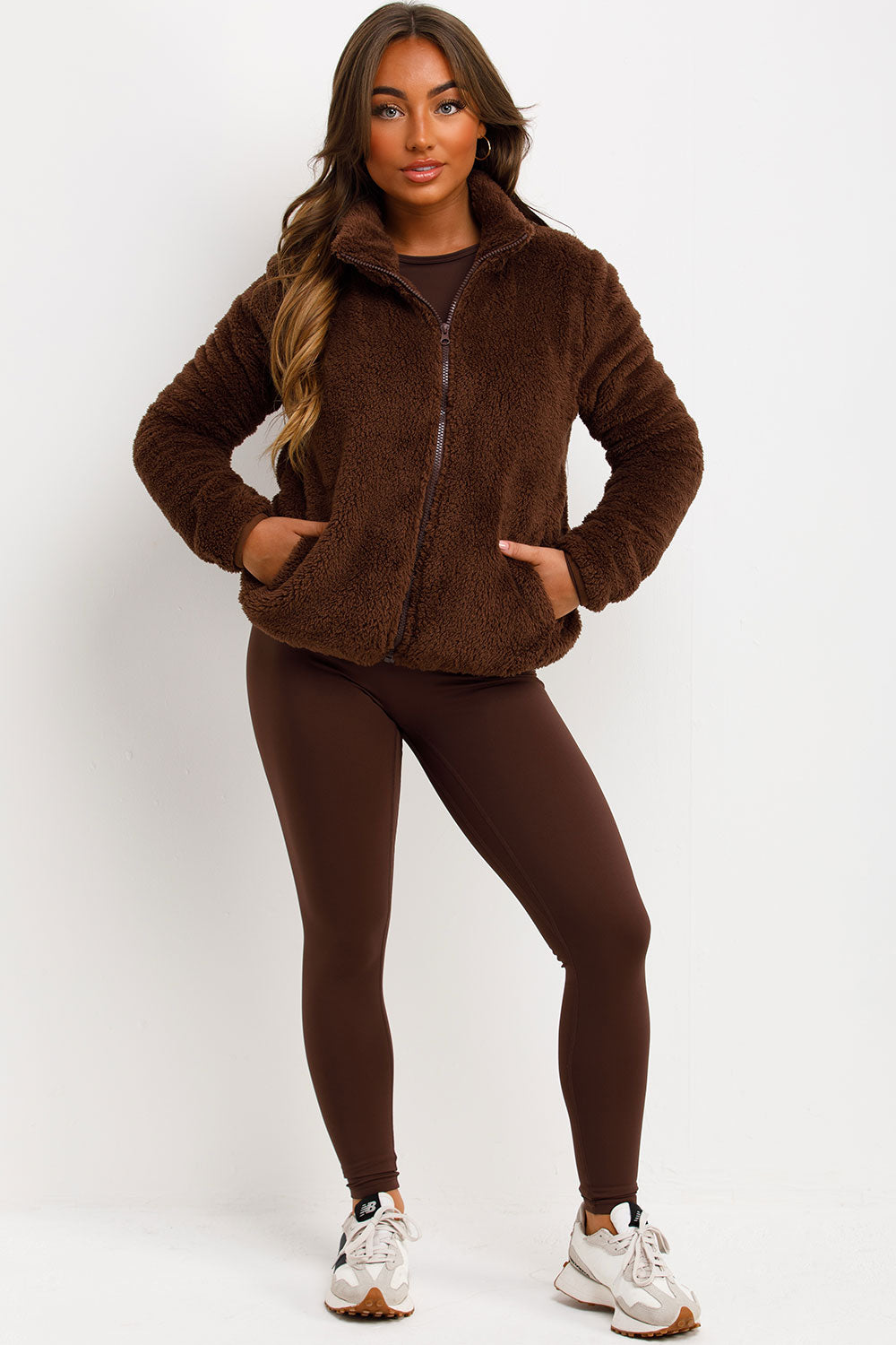 Teddy Jacket Zip Through Brown | Xtralitty