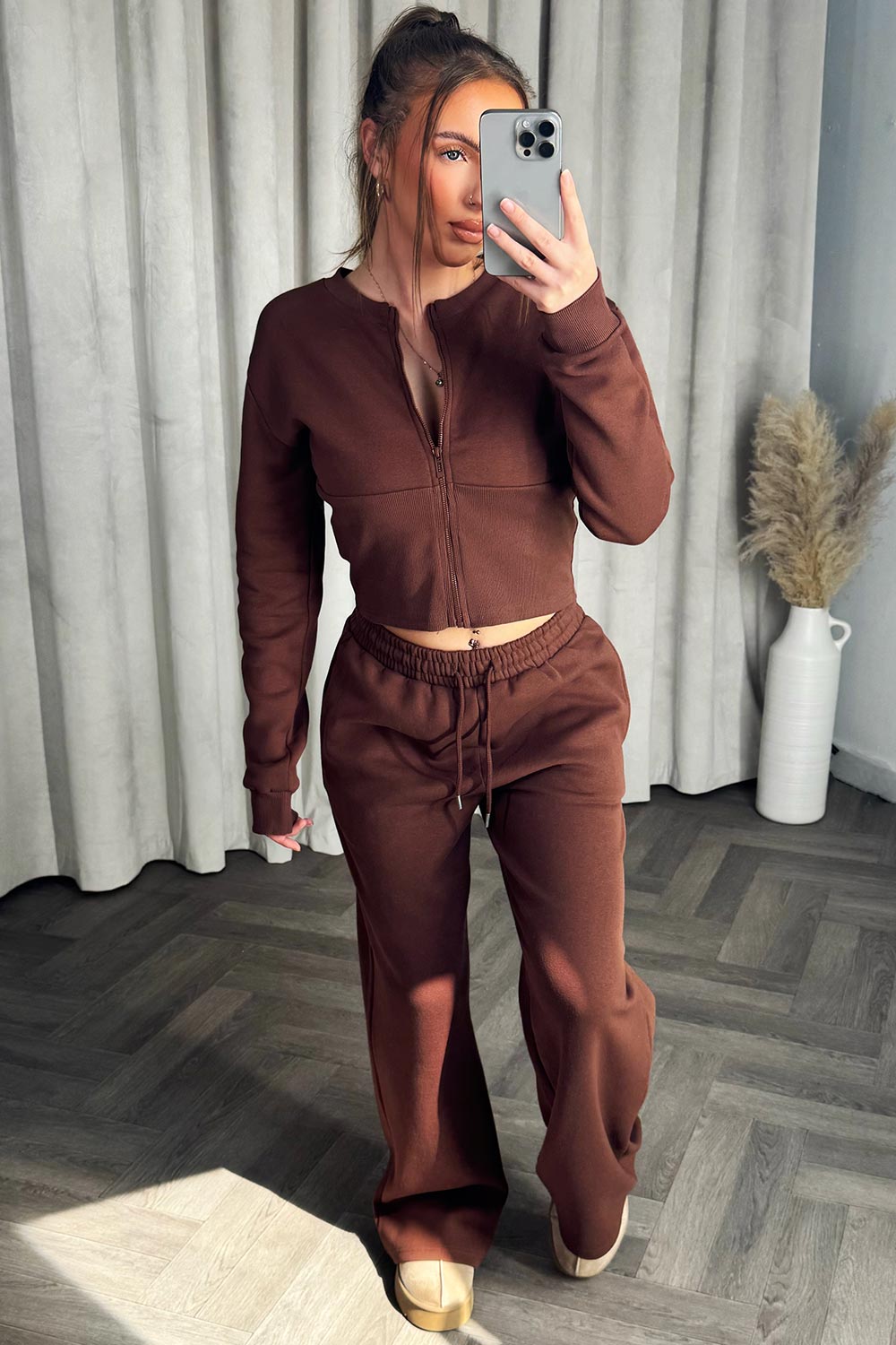 Corset Zip Up Crop Sweatshirt and Joggers Tracks | Xtralitty