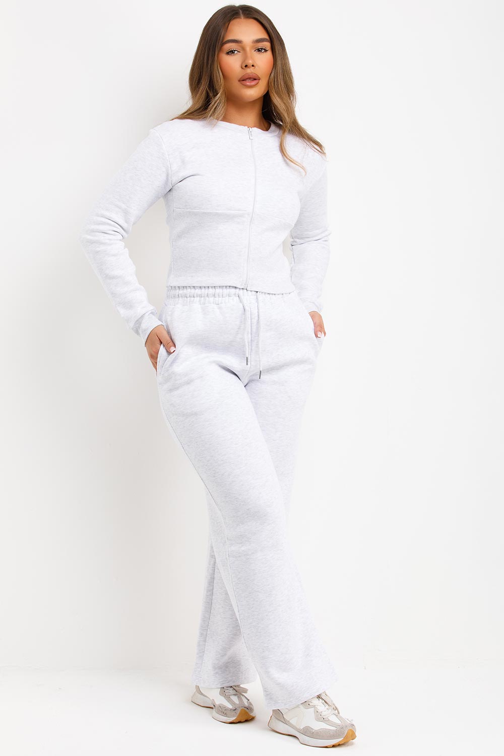 Corset Zip Up Crop Sweatshirt and Joggers Tracks | Xtralitty