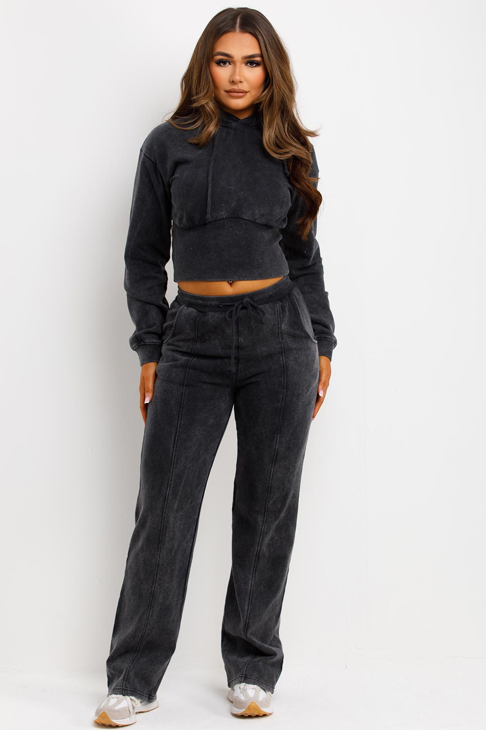 Crop Hoodie and Joggers Tracksuit with Corset Ri | Xtralitty
