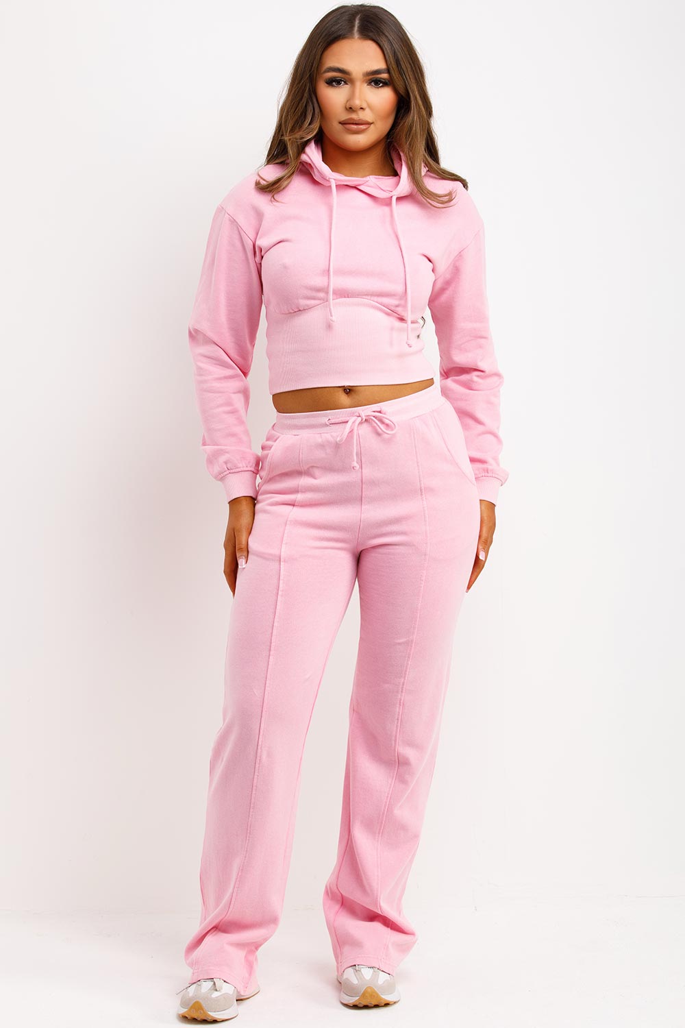 Crop Hoodie and Joggers Tracksuit with Corset Ri | Xtralitty