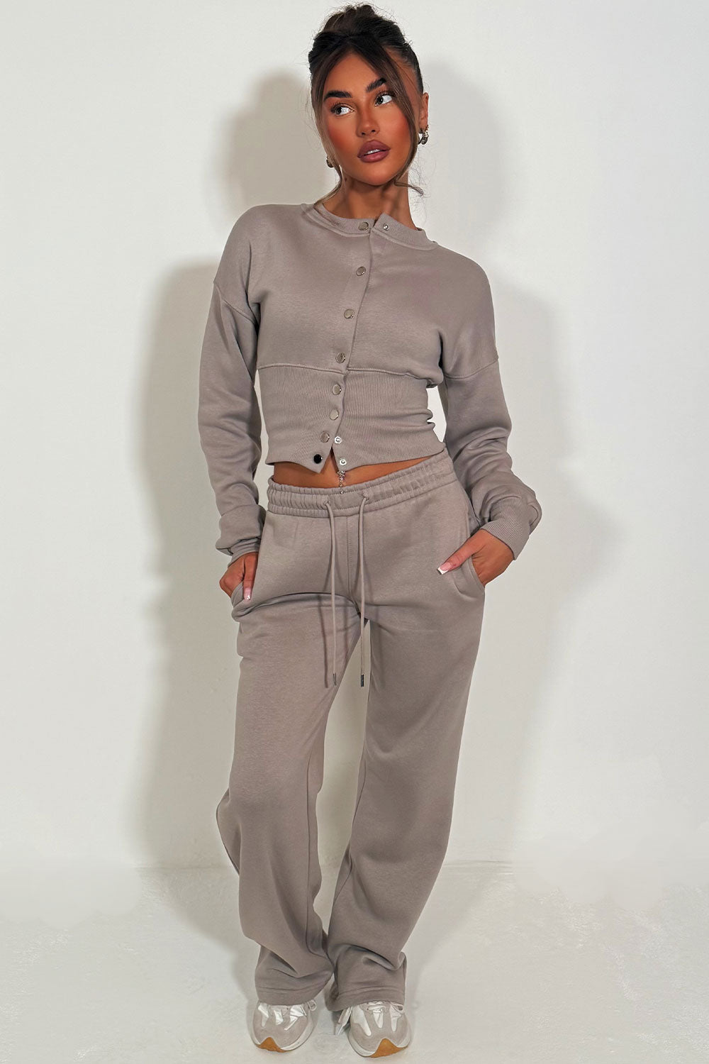 Button Up Corset Sweatshirt and Jogger Tracksuit | Xtralitty