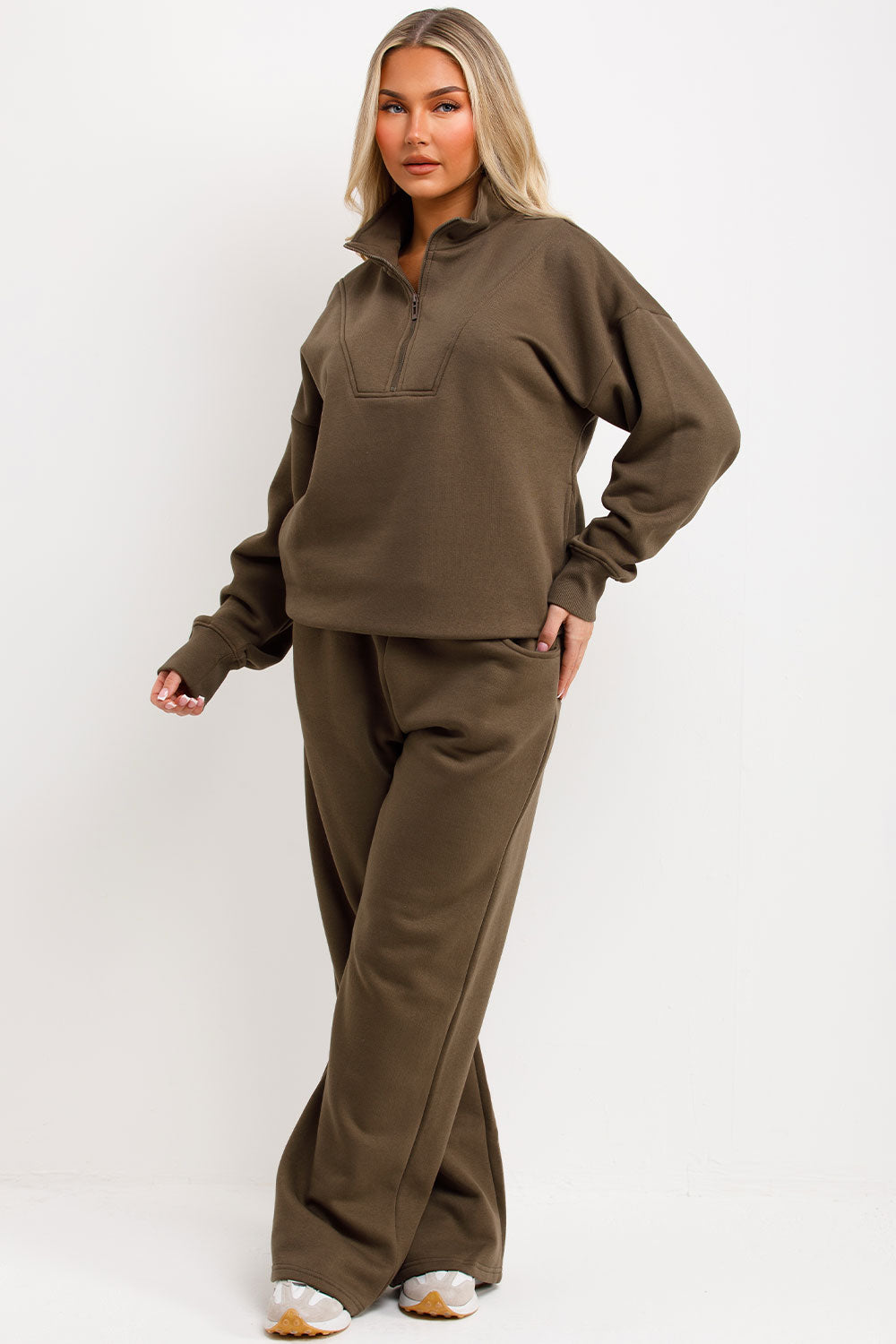 Half Zip Sweatshirt and Joggers Loungewear Set K | Xtralitty