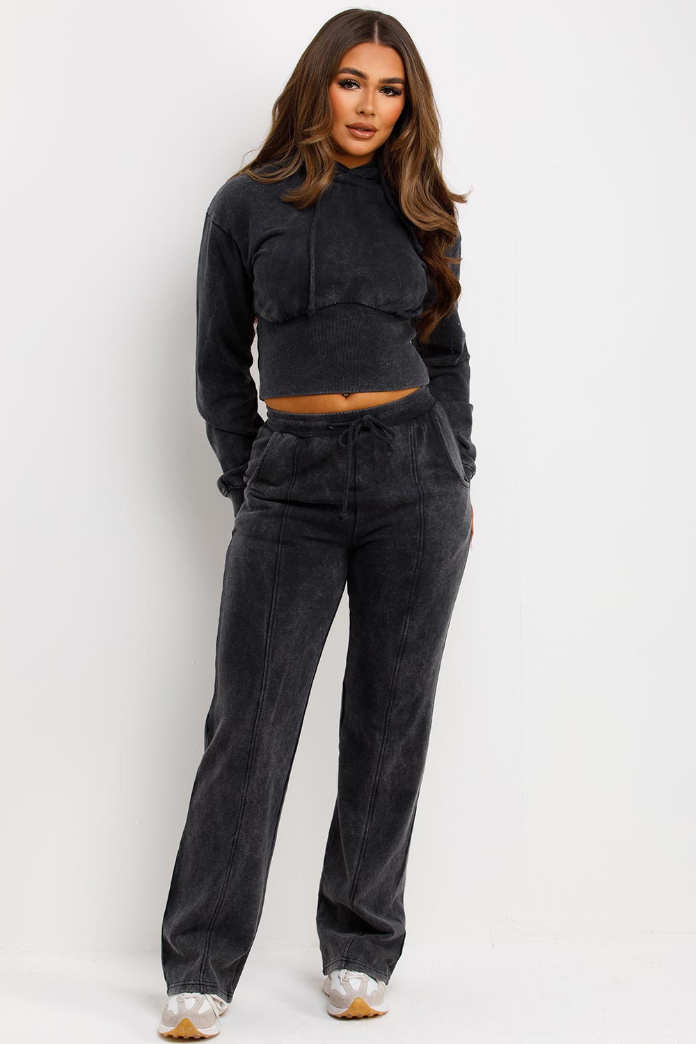 Crop Hoodie and Joggers Tracksuit with Corset Ri | Xtralitty