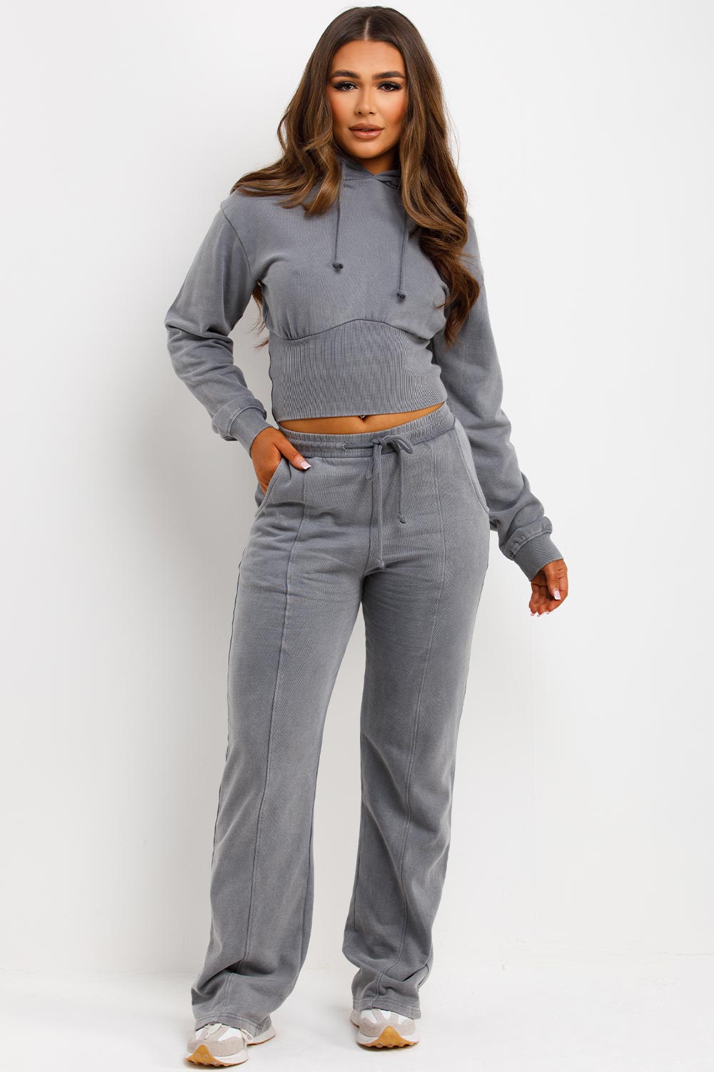 Crop Hoodie and Joggers Tracksuit with Corset Ri | Xtralitty