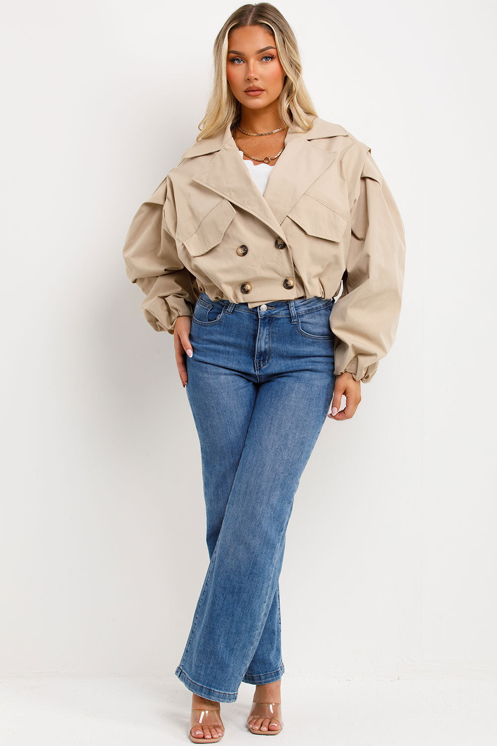 Crop Trench Jacket Beige | Xtralitty