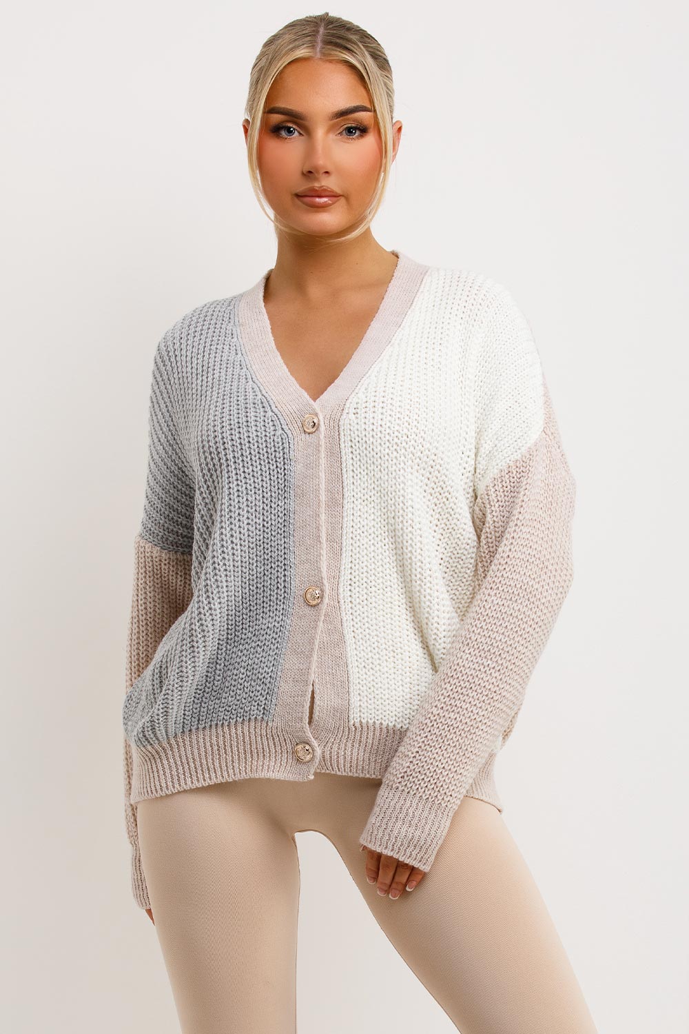 Knitted Cardigan Two Tone Grey | Xtralitty
