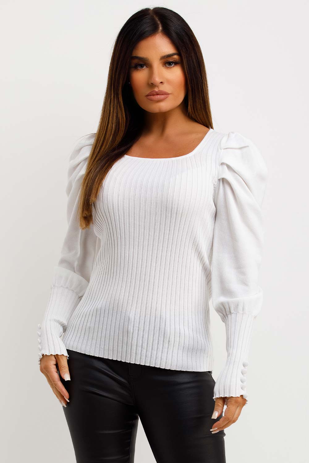 Jumper with Puff Sleeves Cream | Xtralitty