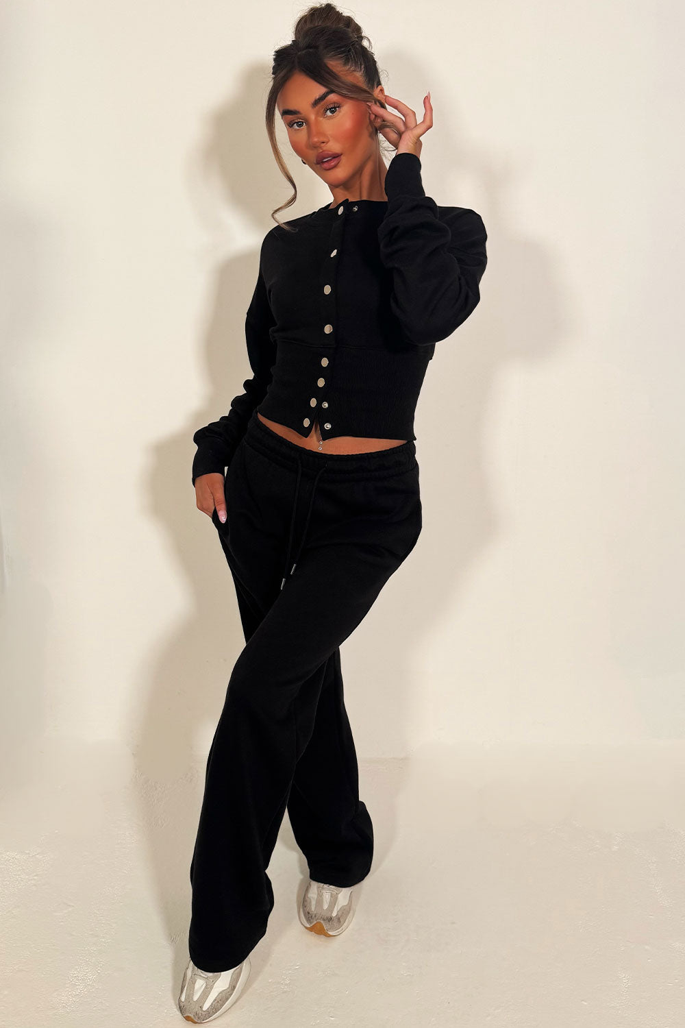 Button Up Corset Sweatshirt and Jogger Tracksuit | Xtralitty