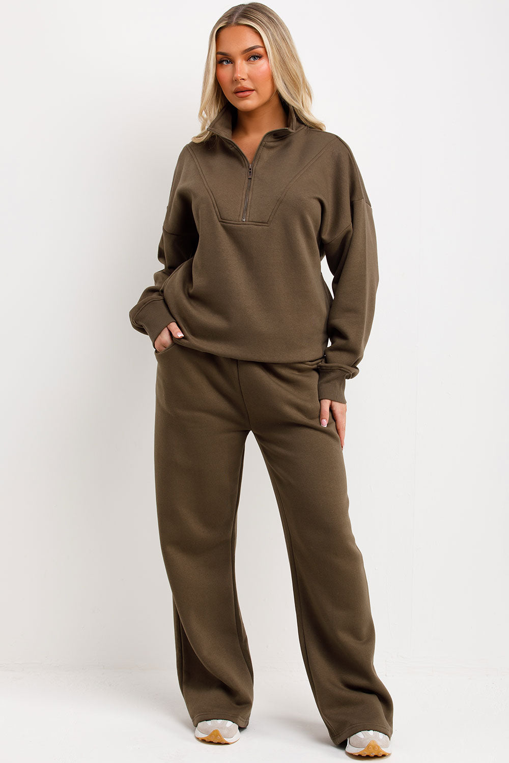 Half Zip Sweatshirt and Joggers Loungewear Set K | Xtralitty