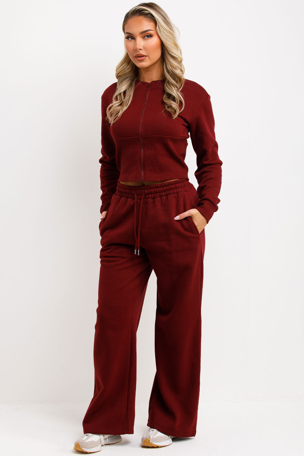 Corset Zip Up Crop Sweatshirt and Joggers Tracks | Xtralitty