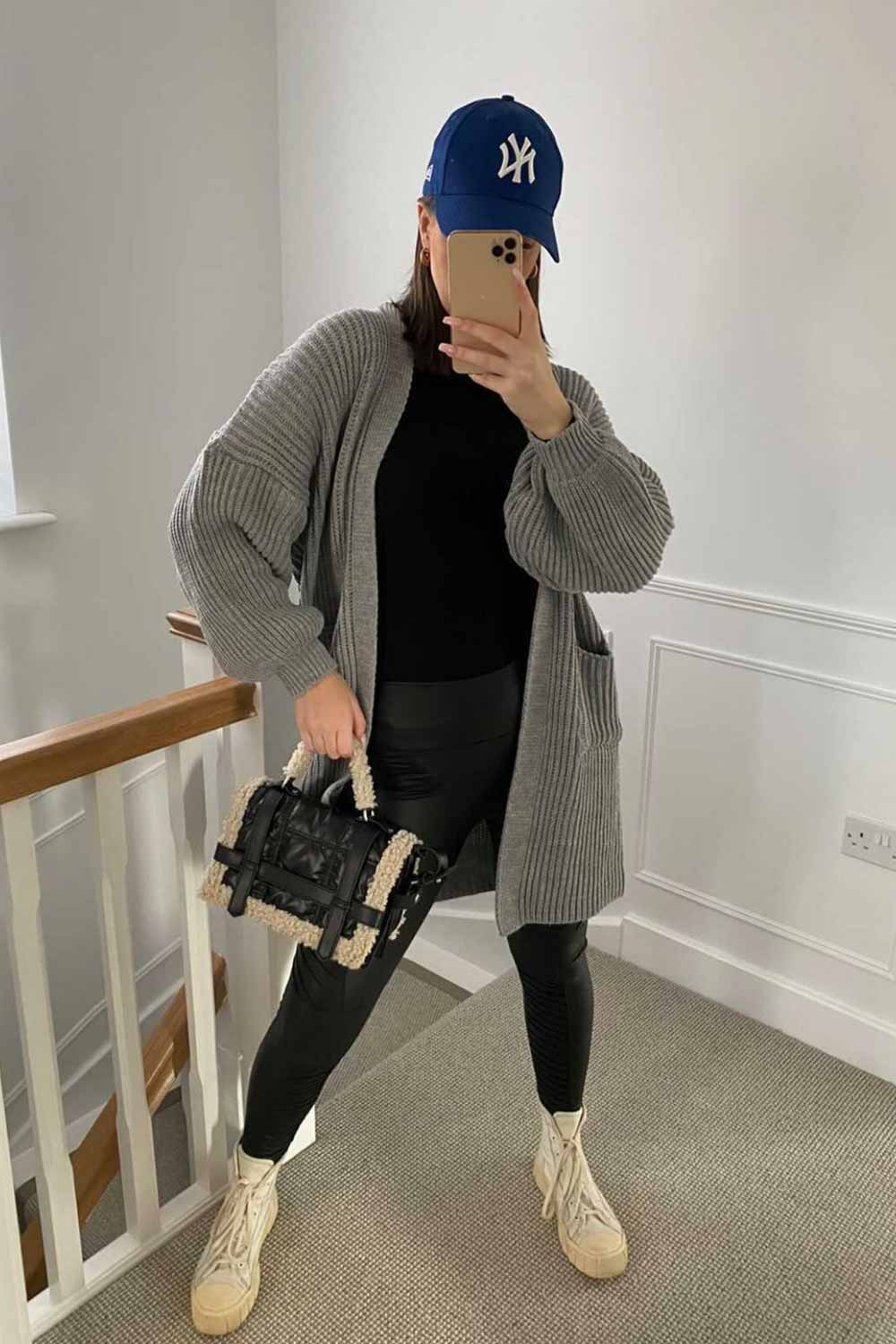 Grey Oversized Cardigan with Pockets | Xtralitty