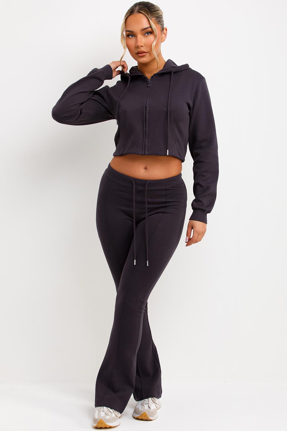 Crop Sweatshirt Hoodie and Bell Bottom Trousers | Xtralitty